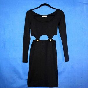 Hot Tempered Cutout Bodycon Dress Black Small